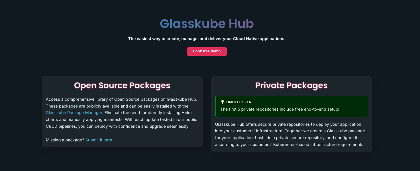 Glasskube hub